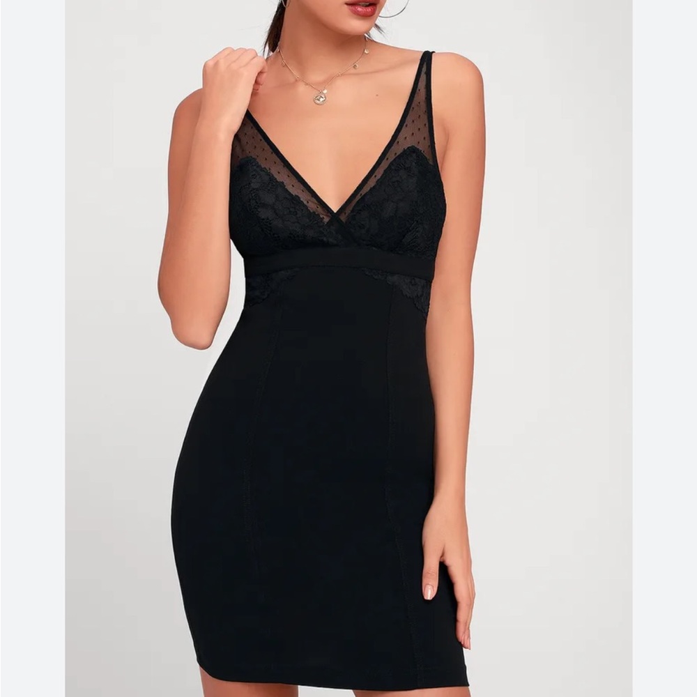 NWOT Free People Intimately Kira Dress Little Black Lace Dress Size S